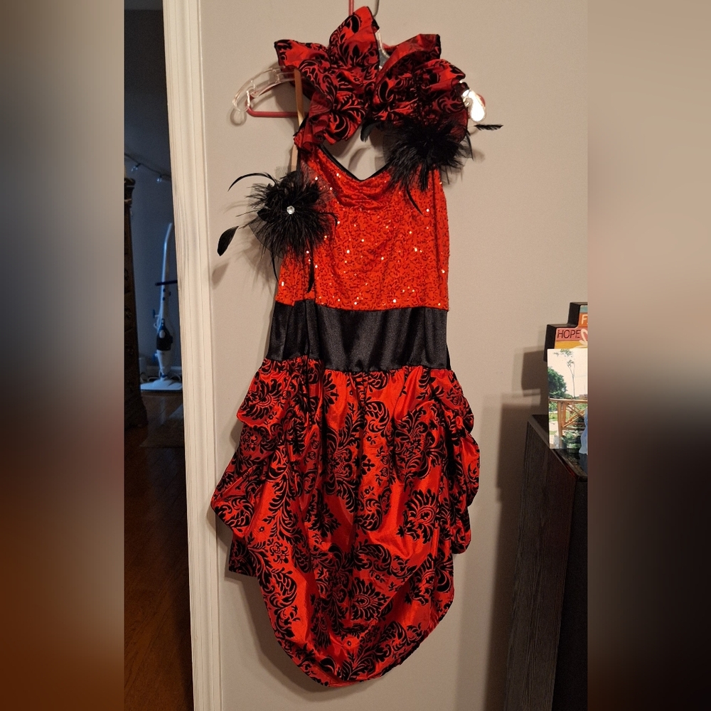 Weissman Elegant Red and Black Kids Dance Costume